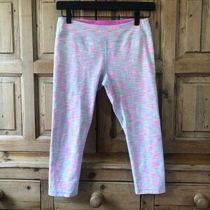Ivivva Girls Lululemon Colorful Cropped Leggings Pink Green Cropped Size 12 / 14